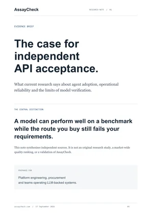 Cover of The case for independent API acceptance